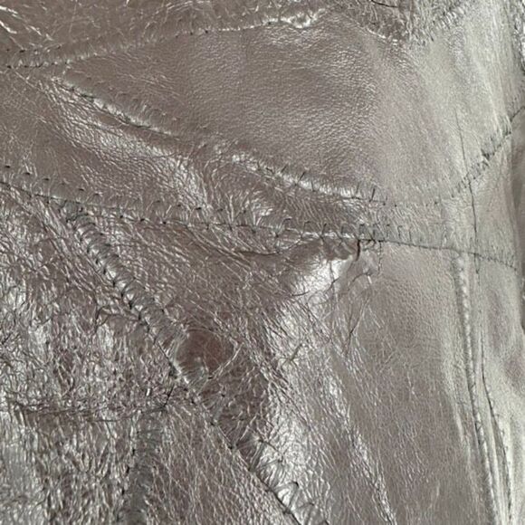 Vintage Direct Source Men's Leather Lined‎ Sleeveless Vest Patchwork Brown Large - Picture 5 of 13